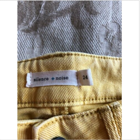 Silence + Noise Yellow Zip Leg Detail Jeans SZ 24 - Picture 6 of 6